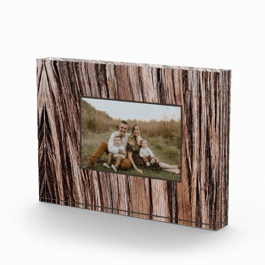 シダー素朴バーク自然木アウトドア模様 フォトブロック (右)