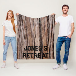 シダー素朴バーク自然木アウトドア模様 フリースブランケット