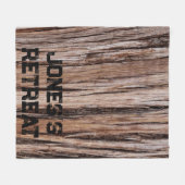 シダー素朴バーク自然木アウトドア模様 フリースブランケット (正面(横))