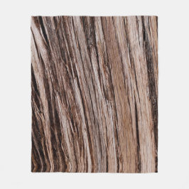 シダー素朴バーク自然木アウトドア模様 フリースブランケット