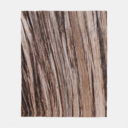 シダー素朴バーク自然木アウトドア模様 フリースブランケット (正面)