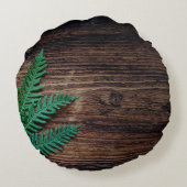 シダ植物の木の小さなシダグランジ ラウンドクッション (裏面)