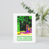 シダ植物 GO GREEN1a jGibney ザ・ミュージアム Zazzle ポストカード (スタンド正面)