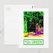 シダ植物 GO GREEN1a jGibney ザ・ミュージアム Zazzle ポストカード (正面/裏面)