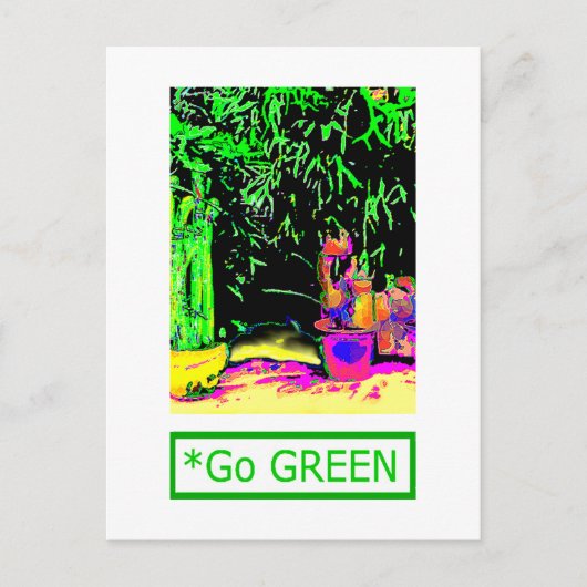 シダ植物 GO GREEN1a jGibney ザ・ミュージアム Zazzle ポストカード (正面)