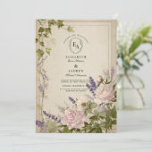 シダ素朴と白い花結婚の 招待状 (スタンド正面)