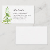 シダ結婚の詳細。水彩森林植物学 エンクロージャーカード (正面/裏面)