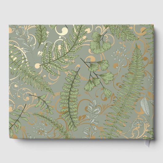 シダ花柄 ゲストブック (裏面)