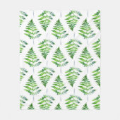 シダ葉の模様 フリースブランケット (正面)