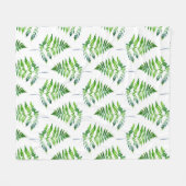 シダ葉の模様 フリースブランケット (正面(横))