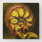 シダ葉 スクエア壁時計 (正面)