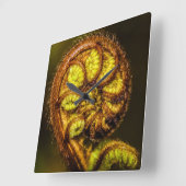 シダ葉 スクエア壁時計 (傾斜)