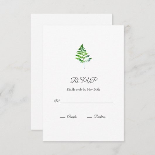 シダ葉 出欠カード (正面/裏面)