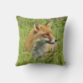 シダ間の美しいアカギツネ クッション (裏面)