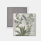 シダ類、イバラ類、花 マグネット (正面/裏面)