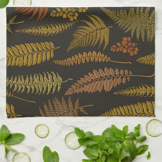 シダ3 キッチンタオル (折り畳み)