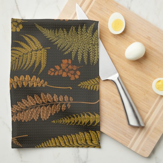 シダ3 キッチンタオル (四つ折り)