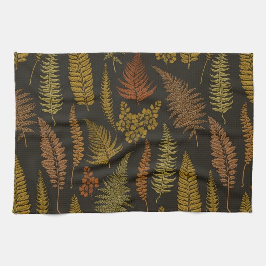 シダ3 キッチンタオル (横)