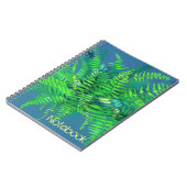 シダ、フローラ、カスタマイズ可能、緑、青と緑 ノートブック (左側)