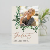 シダ |写真卒業のお知らせ 箔招待状 (立ち正面)