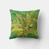 シダ，葉，フローラ，緑の黄金色の緑 クッション (裏面)