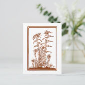 シダ（1920年） Julie de GraagヴィンテージWoodcut著 ポストカード (スタンド正面)