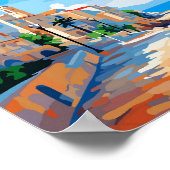 シチェススペインヴィンテージ旅行イラストレーション ポスター (角)