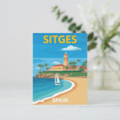 シチェス スペイン ビーチ 旅行 ポストカード (スタンド正面)