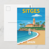 シチェス スペイン ビーチ 旅行 ポストカード (正面/裏面)
