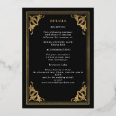 シチュアルアールヌーボータロット結婚ゴシック 箔招待状 (裏面)