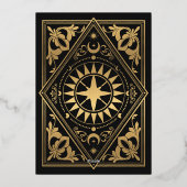 シチュアルアールヌーボータロット結婚ゴシック 箔招待状 (裏面)