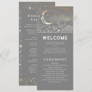 シチュアルグレーと金ゴールド結婚式 プログラム