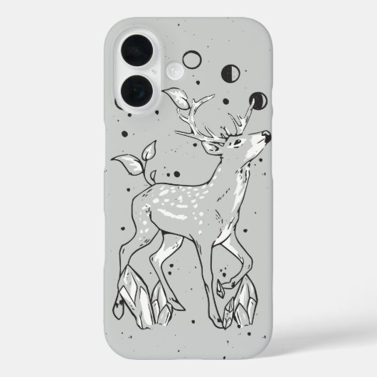 シチュアルステップ – 月の位相を持つ牡鹿 Case-Mate iPhoneケース (裏面)