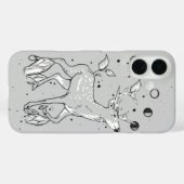 シチュアルステップ – 月の位相を持つ牡鹿 Case-Mate iPhoneケース (裏面 (横))