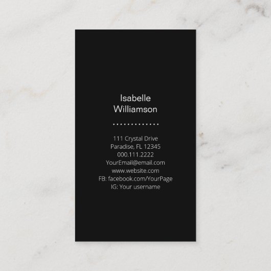 シチュアルトリプルムーンイヤリングジュエリーディスプレイ 名刺 (裏面)