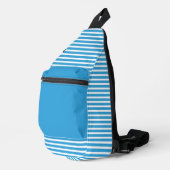 シチュアルブルー(白いストライプ) スリングバッグ (右コーナー)