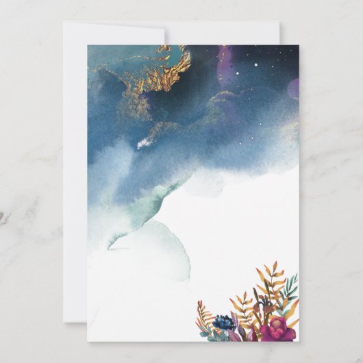 シチュアル誕生日、ジュエルトーンフローラ 招待状 (裏面)