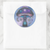 シチュナリーマッシュルームステッカー神秘的な宇宙デザイン ラウンドシール (バッグ)