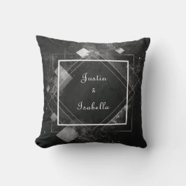 シチュラルスプラッシュエレガントジオメトリック結婚ブラック クッション
