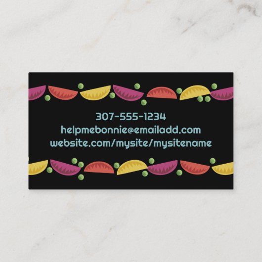 シチューポット野菜料理クラス料理料理 名刺 (裏面)