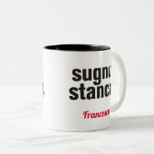 シチリアおもしろいことわざスグヌスタンカ ツートーンマグカップ (正面右)