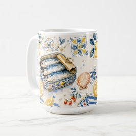 シチリアのイワシの水彩画 コーヒーマグカップ