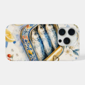 シチリアのイワシの水彩画 iPhoneケース (裏面横)