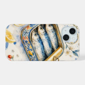 シチリアのイワシの水彩画 iPhone 15ケース (裏面横)