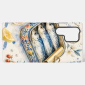 シチリアのイワシの水彩画 SAMSUNG GALAXYケース (裏面横)
