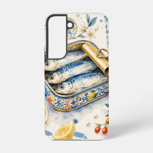シチリアのイワシの水彩画 SAMSUNG GALAXYケース (裏面)