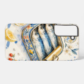 シチリアのイワシの水彩画 SAMSUNG GALAXYケース (裏面横)