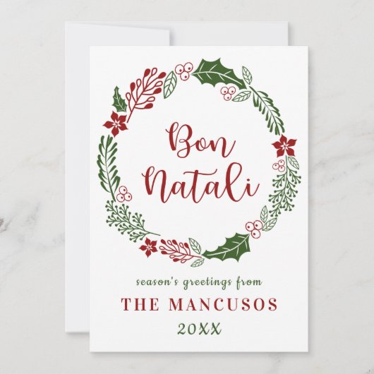 シチリアのクリスマス、お祝いカスタム シーズンカード (正面)