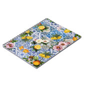 シチリアのスタイルのタイルで、花とレモンが付きます  ノートブック (左側)