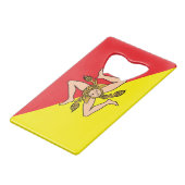 シチリアのステンレス鋼ボトルオープナー国旗 クレジットカード栓抜き (裏面アングル)